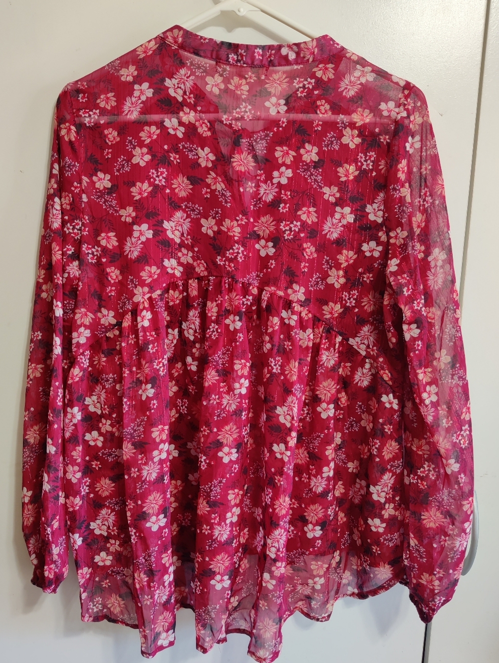 Farmers Market Womens Floral Lace Blouse - Picture 2 of 6